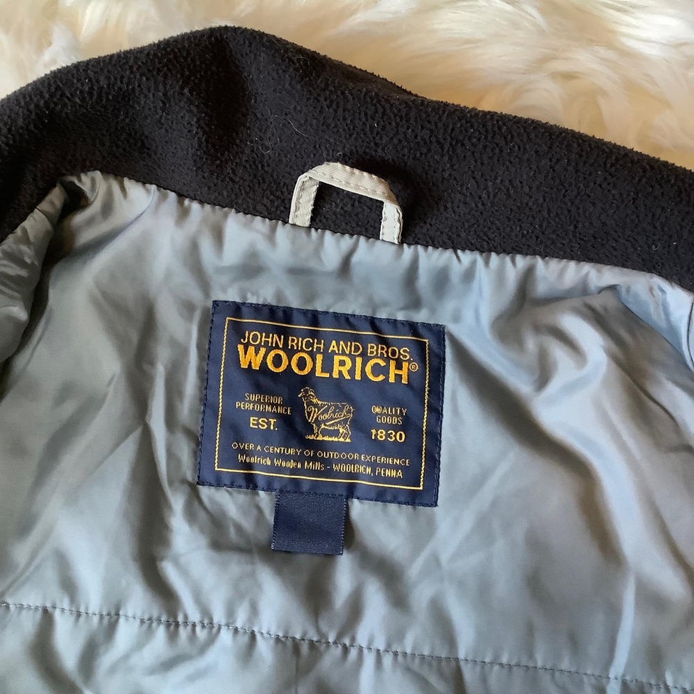 Woolrich Mens Grey Full Zip Chore Jacket Water Resistant Outdoor Size XL Winter